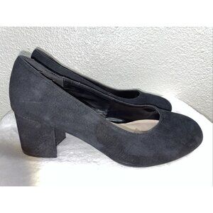 Torrid Women's Chunky High Heel Pumps Shoes Size 11W Black Suede Round Toe